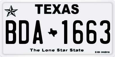 TX license plate BDA1663