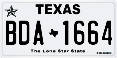 TX license plate BDA1664