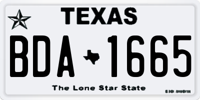 TX license plate BDA1665