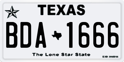 TX license plate BDA1666
