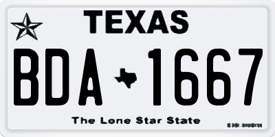 TX license plate BDA1667