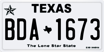 TX license plate BDA1673