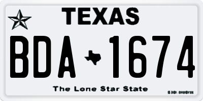 TX license plate BDA1674