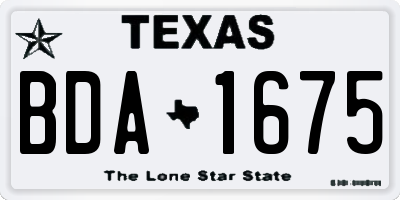 TX license plate BDA1675