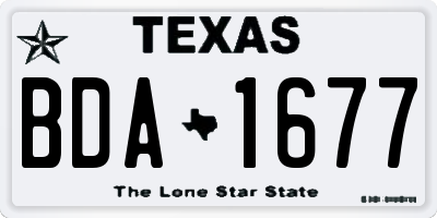 TX license plate BDA1677