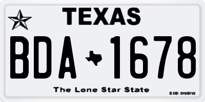 TX license plate BDA1678