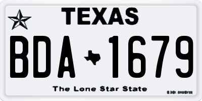 TX license plate BDA1679