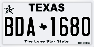 TX license plate BDA1680