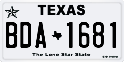 TX license plate BDA1681