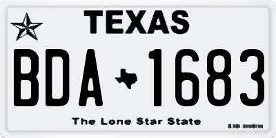 TX license plate BDA1683