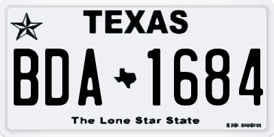 TX license plate BDA1684
