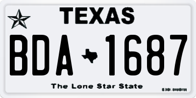 TX license plate BDA1687