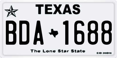TX license plate BDA1688