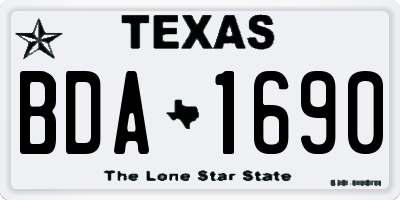TX license plate BDA1690