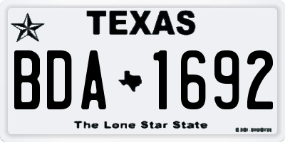 TX license plate BDA1692