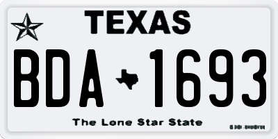 TX license plate BDA1693