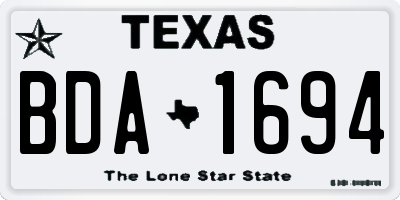 TX license plate BDA1694