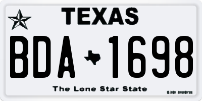 TX license plate BDA1698