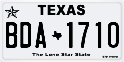 TX license plate BDA1710