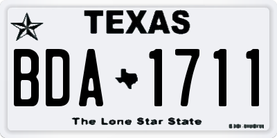 TX license plate BDA1711