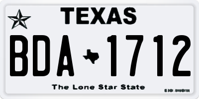 TX license plate BDA1712