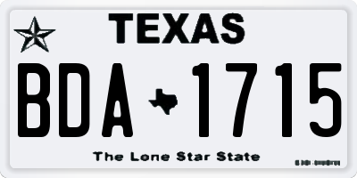TX license plate BDA1715