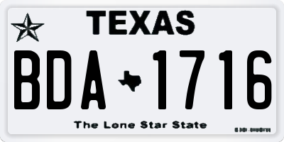 TX license plate BDA1716