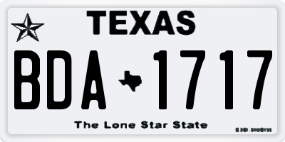TX license plate BDA1717