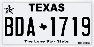 TX license plate BDA1719