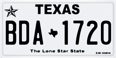 TX license plate BDA1720