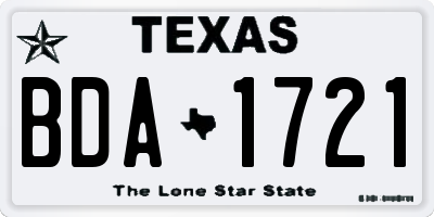 TX license plate BDA1721