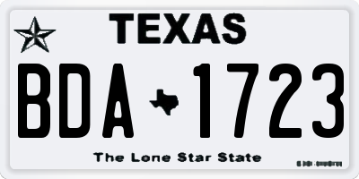 TX license plate BDA1723