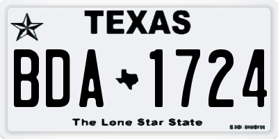 TX license plate BDA1724