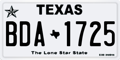 TX license plate BDA1725