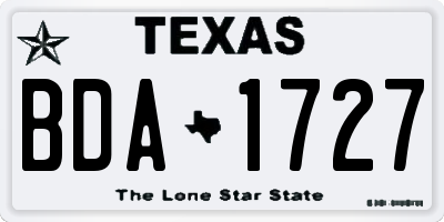 TX license plate BDA1727