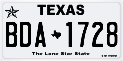 TX license plate BDA1728