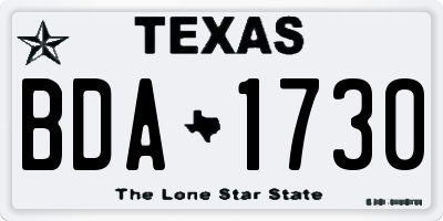 TX license plate BDA1730