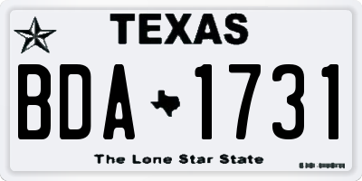 TX license plate BDA1731