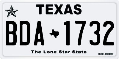 TX license plate BDA1732