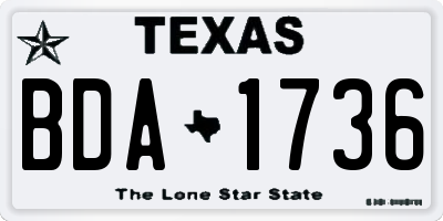 TX license plate BDA1736