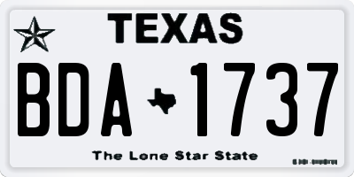 TX license plate BDA1737