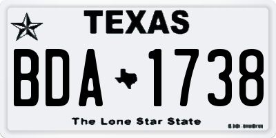 TX license plate BDA1738