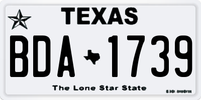 TX license plate BDA1739