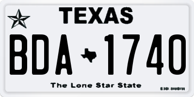 TX license plate BDA1740