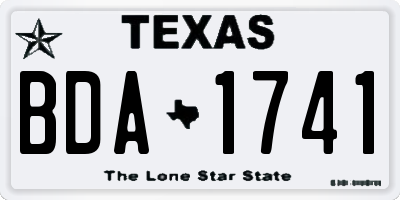 TX license plate BDA1741