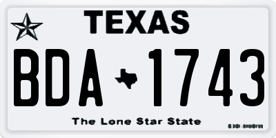 TX license plate BDA1743