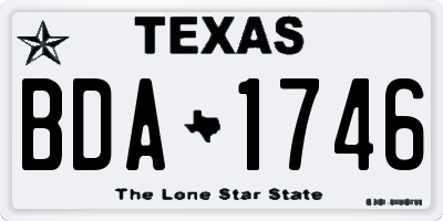 TX license plate BDA1746