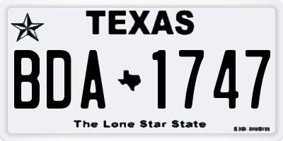 TX license plate BDA1747