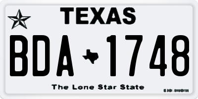 TX license plate BDA1748