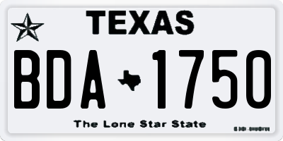 TX license plate BDA1750